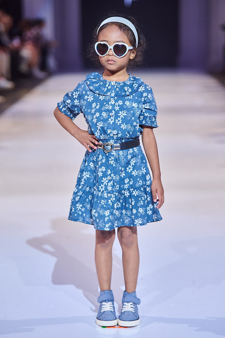 Toddler Dress, Girls Dress Short Sleeve, Shirt Dress for Girls, Floral