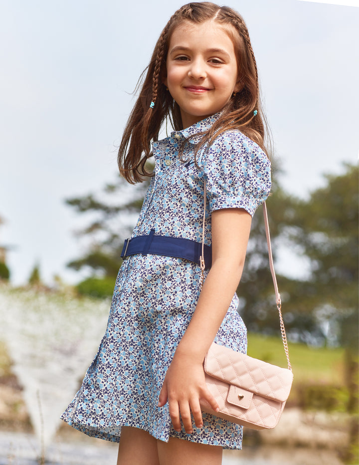 Toddler Dress, Girls Dress Short Sleeve, Shirt Dress for Girls, Floral