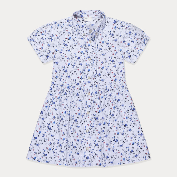 Toddler Dress, Girls Dress Short Sleeve, Shirt Dress for Girls, Floral