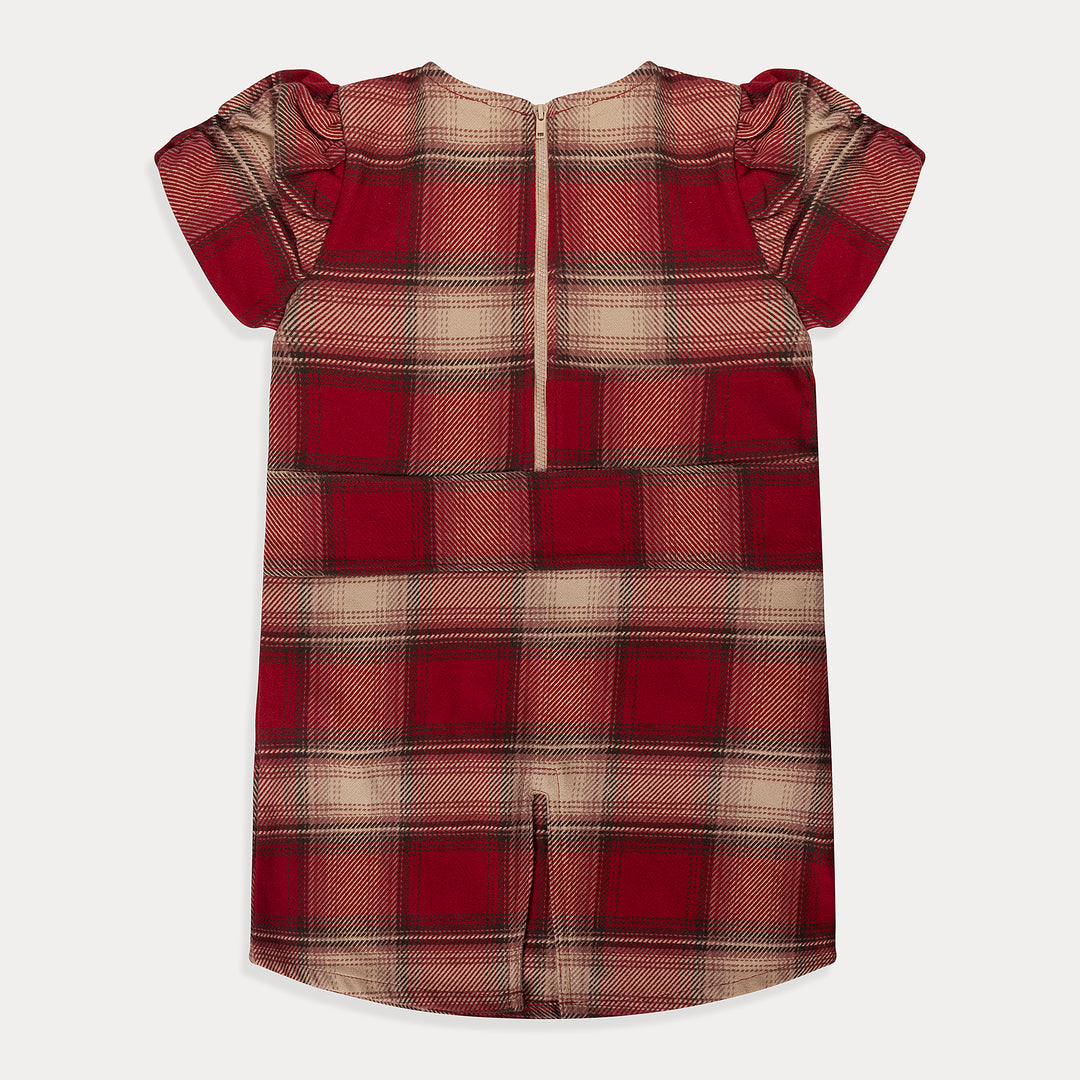 Toddler Dress, Plaid Dress Girls, Short Sleeve Heavy Flannel Cotton