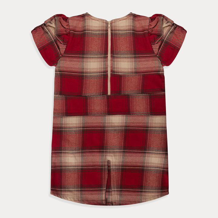Toddler Dress, Plaid Dress Girls, Short Sleeve Heavy Flannel Cotton