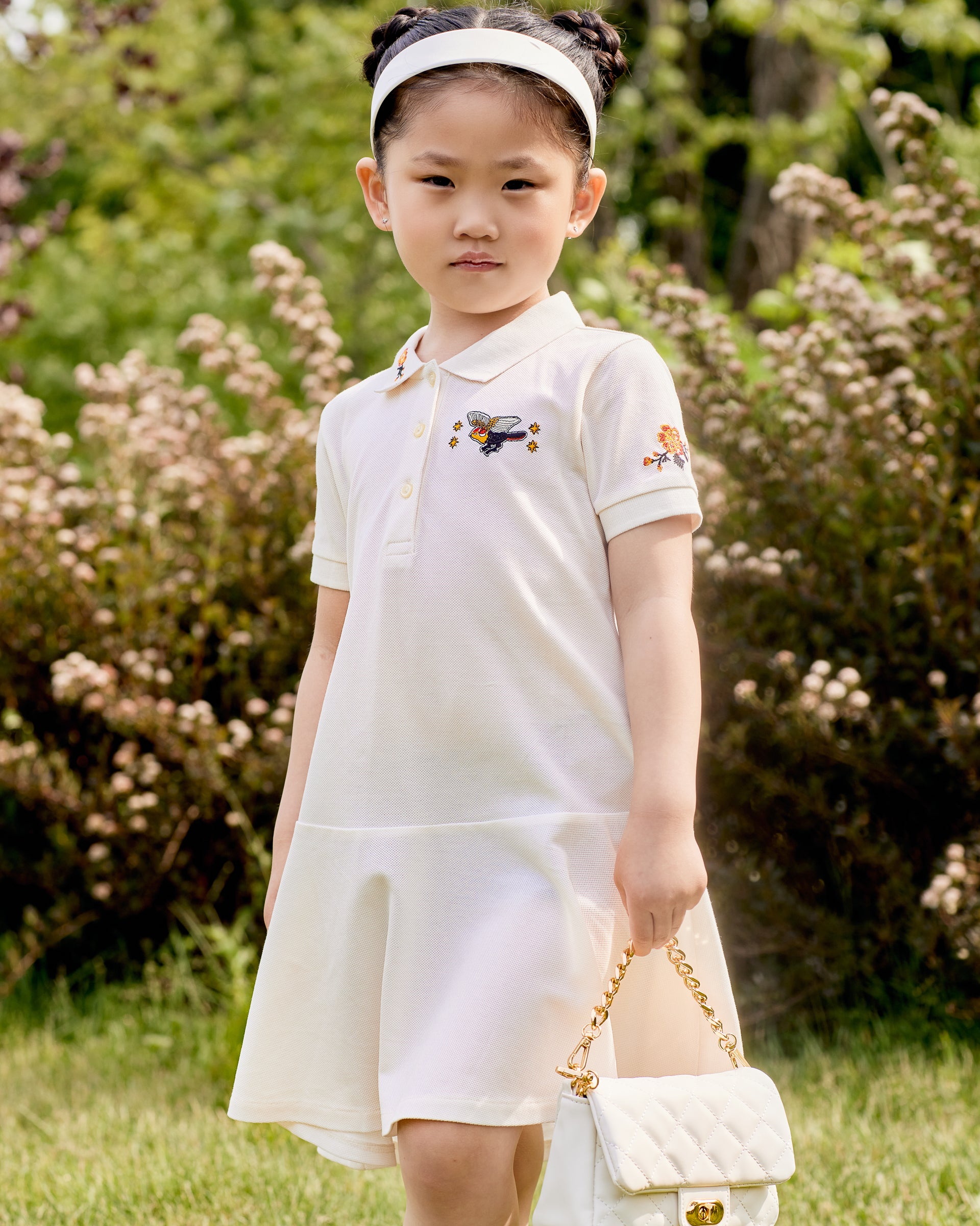 Girls white polo dress online