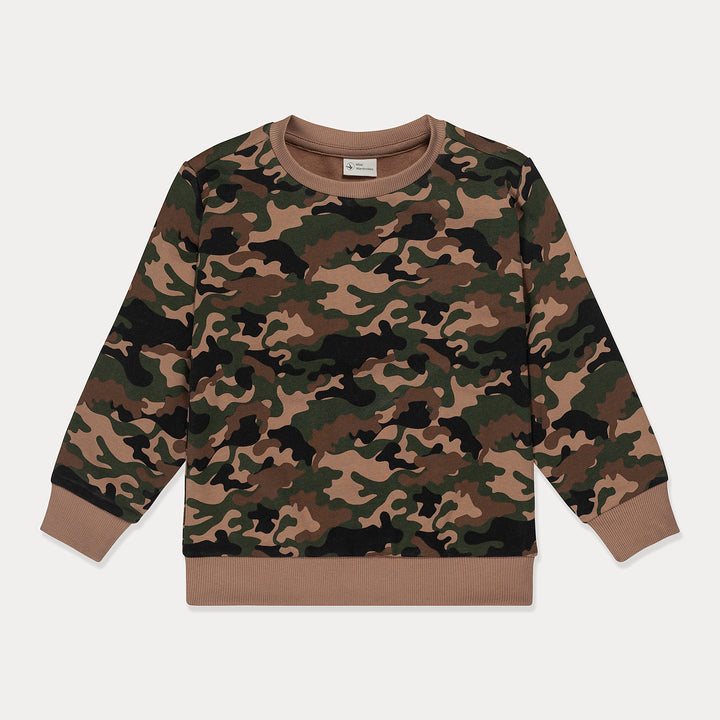 Toddler Sweatshirt Boys Crewneck Sweatshirt, Fleece Cotton, Camo