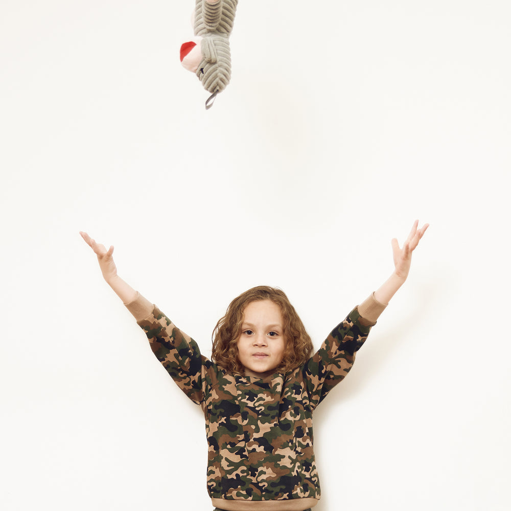 Toddler Sweatshirt Boys Crewneck Sweatshirt, Fleece Cotton, Camo