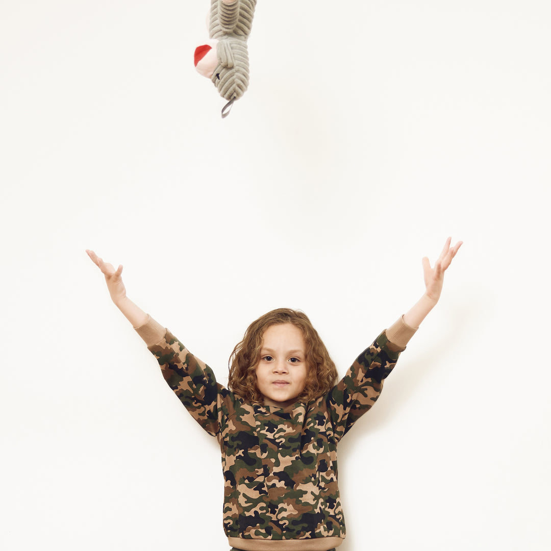 Toddler Sweatshirt Boys Crewneck Sweatshirt, Fleece Cotton, Camo