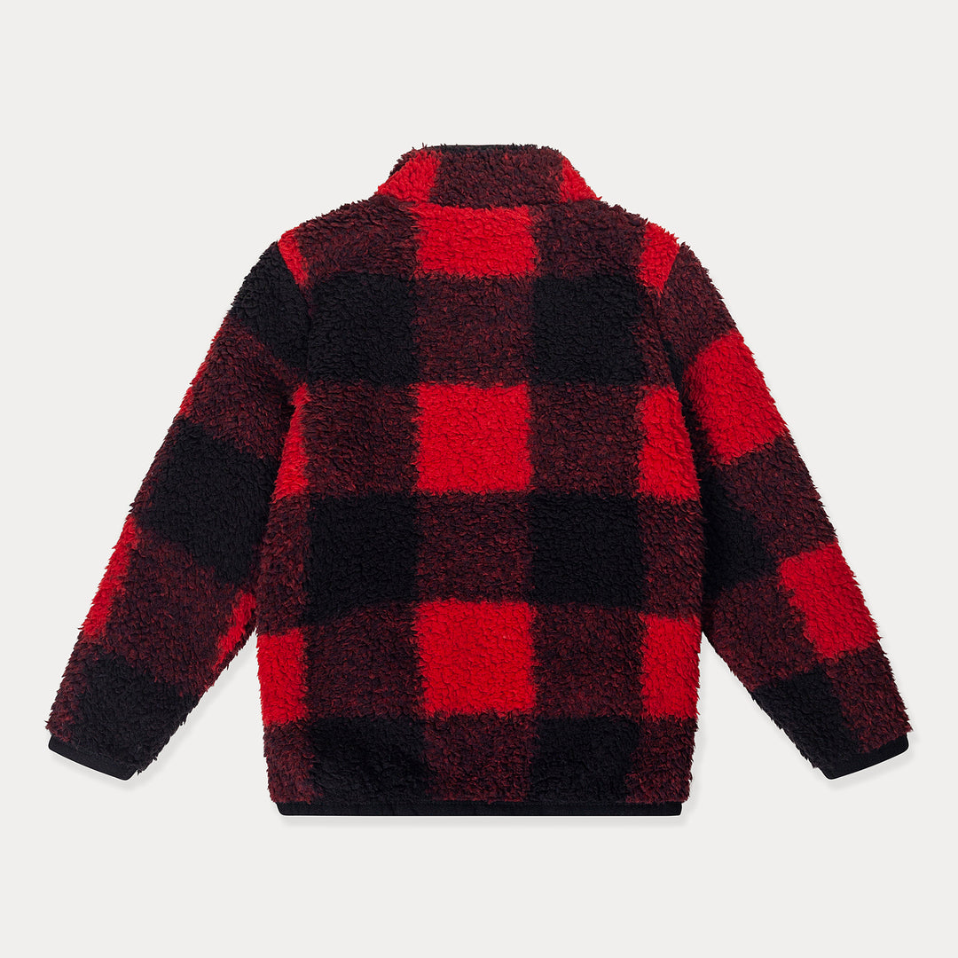 Toddler Fleece Jacket, Kids Sherpa Jacket, Red Plaid Boys, Girls Jacket