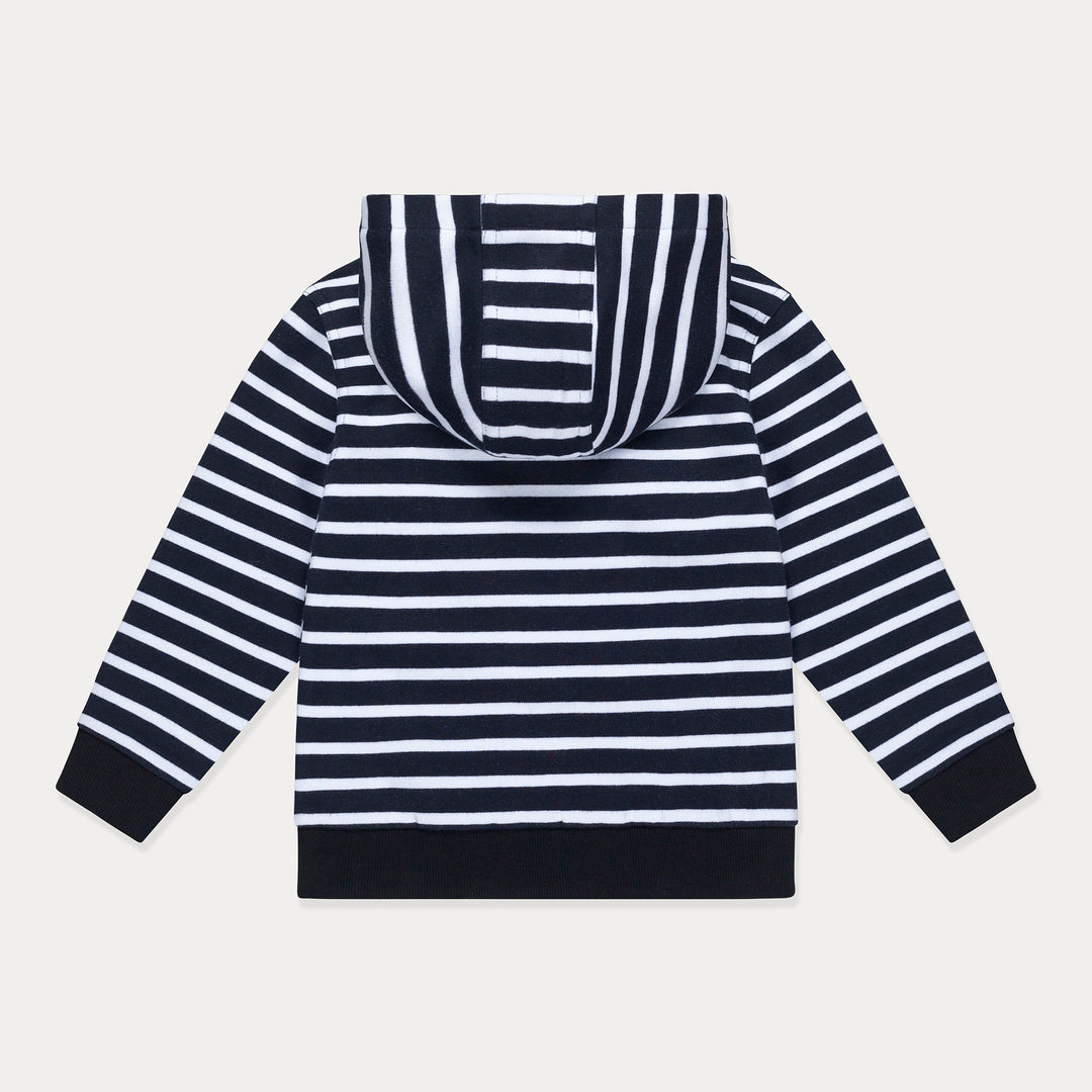 Toddler Hoodie, GIrls Zip Up Hooded Toddler Sweatshirt, Pony Striped